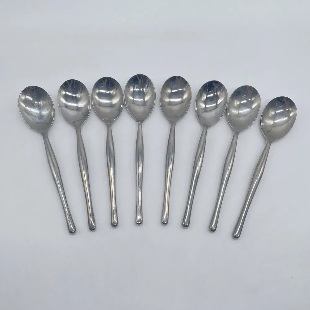 Hampton Silversmiths HSV84 Stainless Soup Spoons 7 3/4” Set of 8